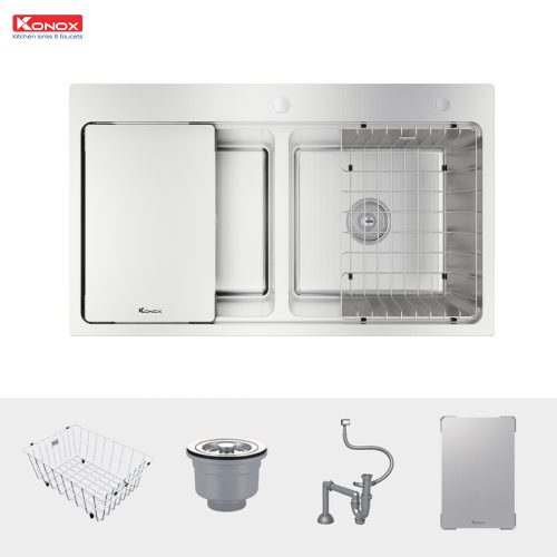 Chậu rửa chén Konox Dekor KN8651TD 2 hố chống xước